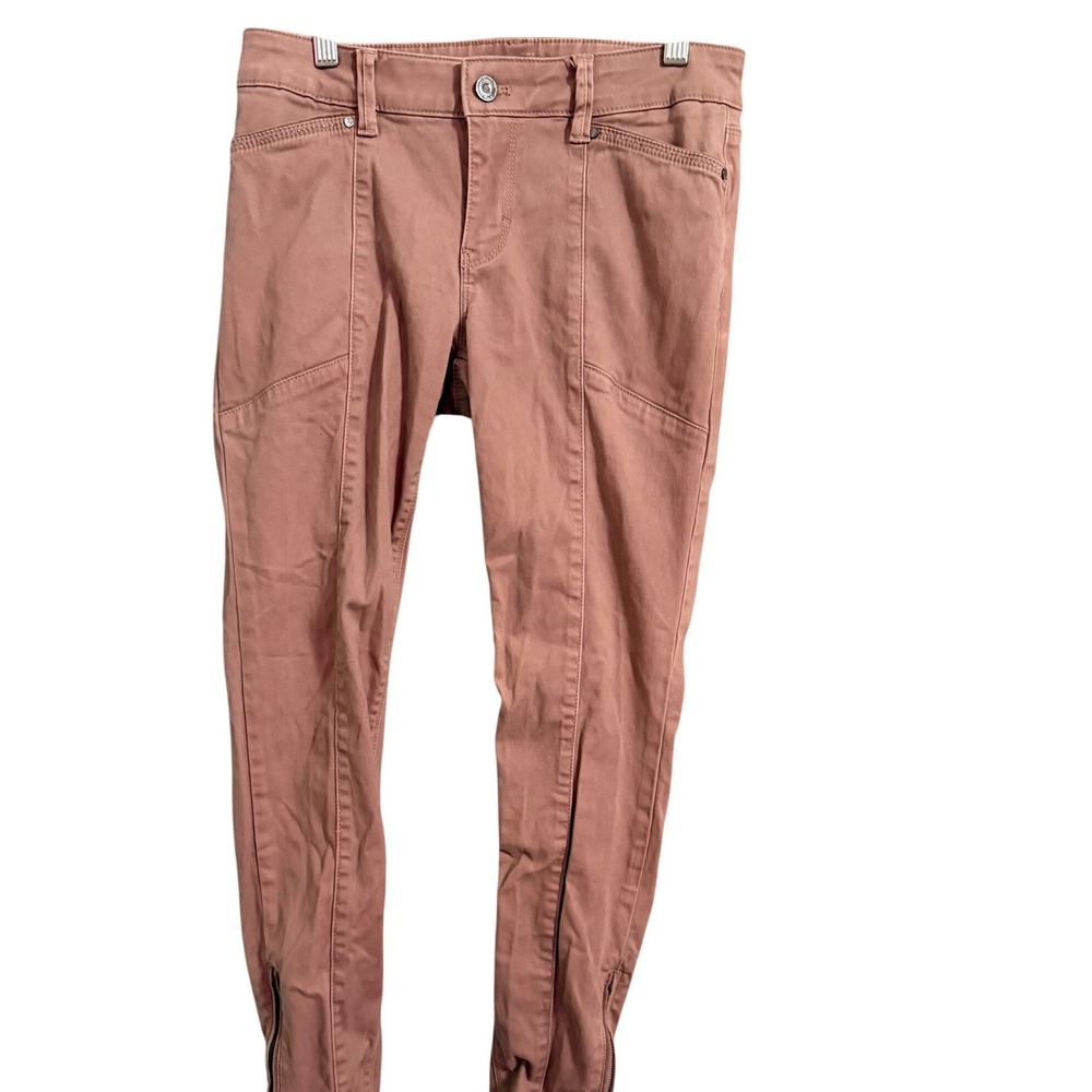White House Black Market Skimmer Pants Womens Size 4 Pink Cargo Zipper‎ Ankle